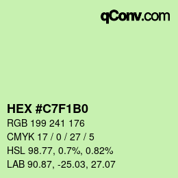 カラーコード: HEX #C7F1B0 | qconv.com