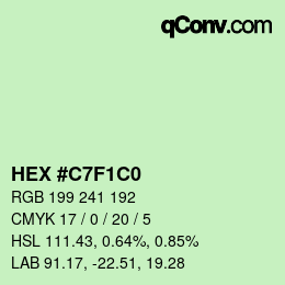 Color code: HEX #C7F1C0 | qconv.com