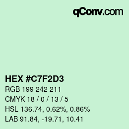 Color code: HEX #C7F2D3 | qconv.com