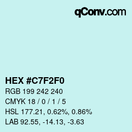 Color code: HEX #C7F2F0 | qconv.com
