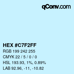 Color code: HEX #C7F2FF | qconv.com