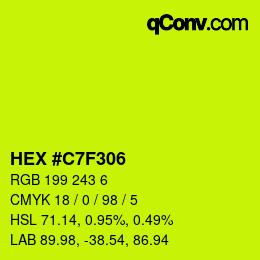 Color code: HEX #C7F306 | qconv.com