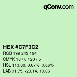 Color code: HEX #C7F3C2 | qconv.com