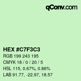 Color code: HEX #C7F3C3 | qconv.com