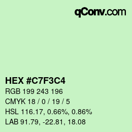 Color code: HEX #C7F3C4 | qconv.com