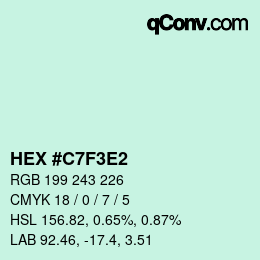 Color code: HEX #C7F3E2 | qconv.com