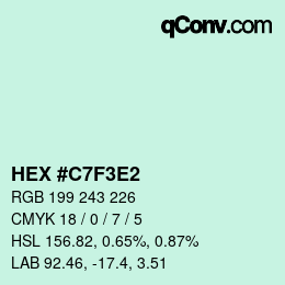 カラーコード: HEX #C7F3E2 | qconv.com