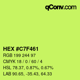 Color code: HEX #C7F461 | qconv.com