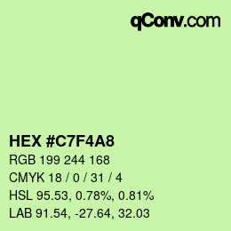 Color code: HEX #C7F4A8 | qconv.com