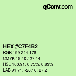 Color code: HEX #C7F4B2 | qconv.com