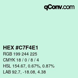 カラーコード: HEX #C7F4E1 | qconv.com