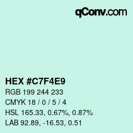 Color code: HEX #C7F4E9 | qconv.com