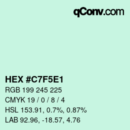 Color code: HEX #C7F5E1 | qconv.com