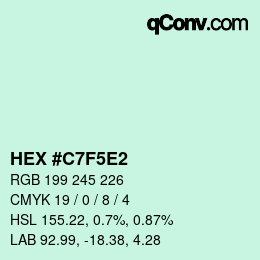 カラーコード: HEX #C7F5E2 | qconv.com