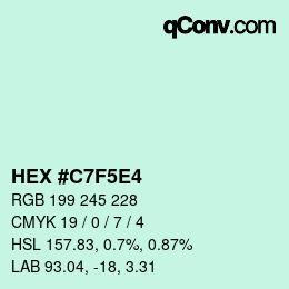 カラーコード: HEX #C7F5E4 | qconv.com