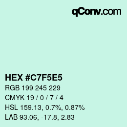 カラーコード: HEX #C7F5E5 | qconv.com