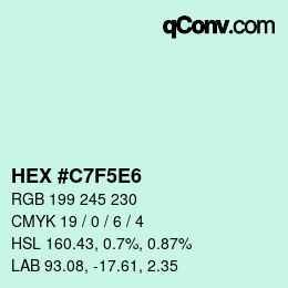 Color code: HEX #C7F5E6 | qconv.com
