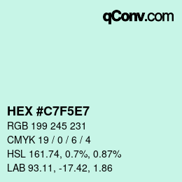颜色代码: HEX #C7F5E7 | qconv.com
