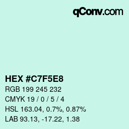 颜色代码: HEX #C7F5E8 | qconv.com
