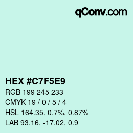 Color code: HEX #C7F5E9 | qconv.com