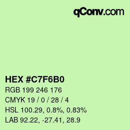 Color code: HEX #C7F6B0 | qconv.com
