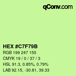 Color code: HEX #C7F79B | qconv.com