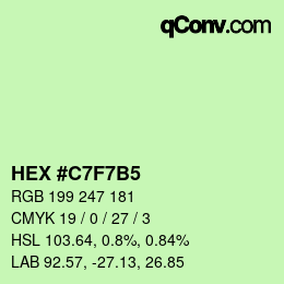 カラーコード: HEX #C7F7B5 | qconv.com