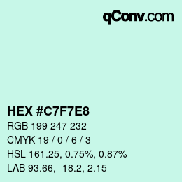 Color code: HEX #C7F7E8 | qconv.com