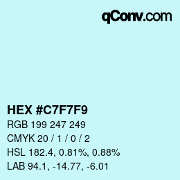 Color code: HEX #C7F7F9 | qconv.com