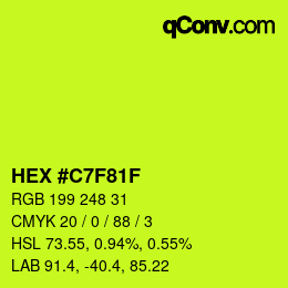 Color code: HEX #C7F81F | qconv.com