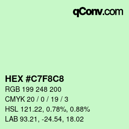 Color code: HEX #C7F8C8 | qconv.com