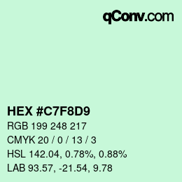 Color code: HEX #C7F8D9 | qconv.com