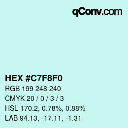 Color code: HEX #C7F8F0 | qconv.com