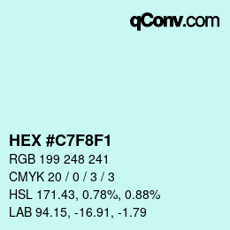 Color code: HEX #C7F8F1 | qconv.com