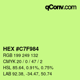 Farbcode: HEX #C7F984 | qconv.com