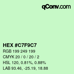 Color code: HEX #C7F9C7 | qconv.com