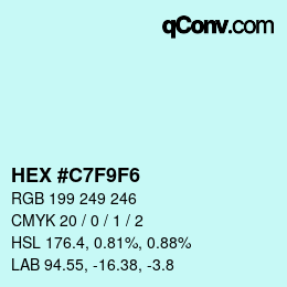 Color code: HEX #C7F9F6 | qconv.com