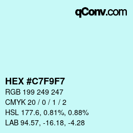 Color code: HEX #C7F9F7 | qconv.com