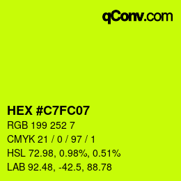 Color code: HEX #C7FC07 | qconv.com