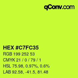 Color code: HEX #C7FC35 | qconv.com