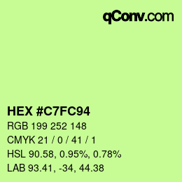 カラーコード: HEX #C7FC94 | qconv.com