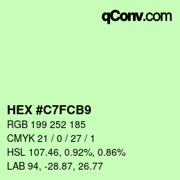カラーコード: HEX #C7FCB9 | qconv.com
