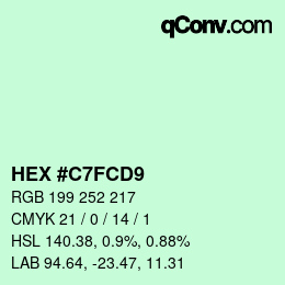 Color code: HEX #C7FCD9 | qconv.com