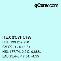 Color code: HEX #C7FCFA | qconv.com