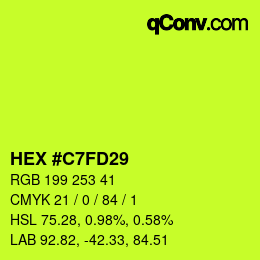 Color code: HEX #C7FD29 | qconv.com