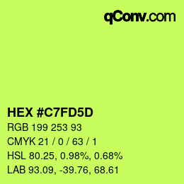 カラーコード: HEX #C7FD5D | qconv.com