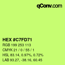 カラーコード: HEX #C7FD71 | qconv.com