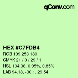 カラーコード: HEX #C7FDB4 | qconv.com