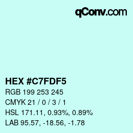 Color code: HEX #C7FDF5 | qconv.com