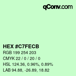 Color code: HEX #C7FECB | qconv.com